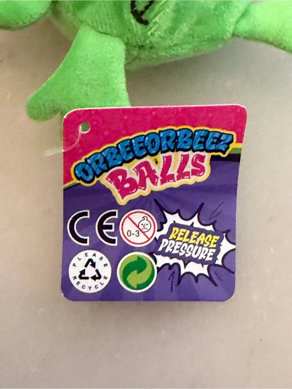 Green Frog Plush “Orbeeze” Squeeze ball